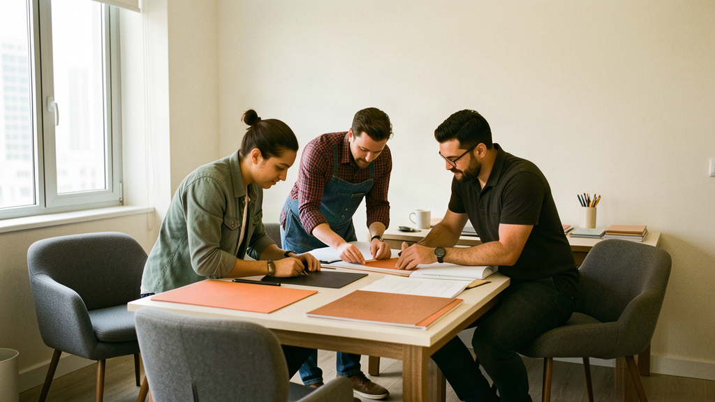 Creative studio team at work