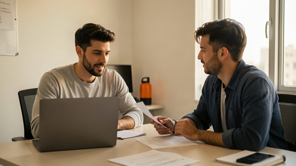 Startup founders working together